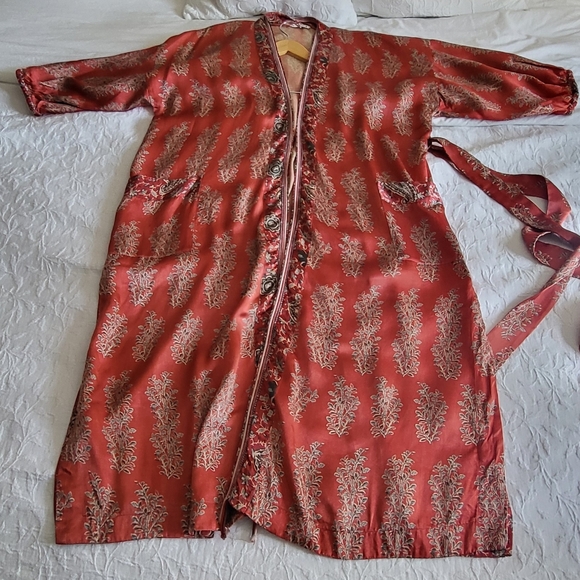 Zara Coral and Cream Kimono Robe - Picture 5 of 16